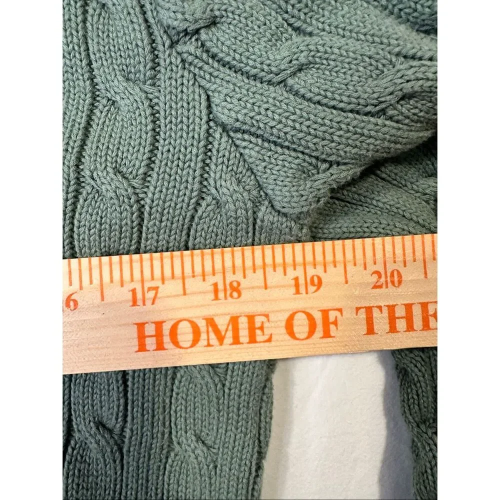 Ralph Lauren Sport Green cable knit pullover v-neck sweater, size XL - Picture 7 of 10